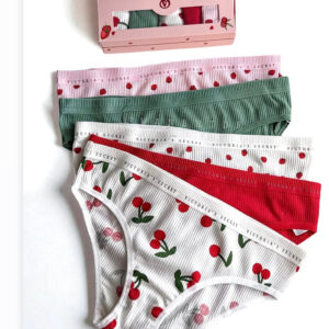 Kadın Kiraz Desenli Ribana Külot Seti (5’li)